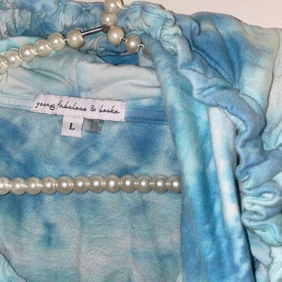 Young fabulous and broke size large tye dye cowl neck sweater - Picture 4 of 5